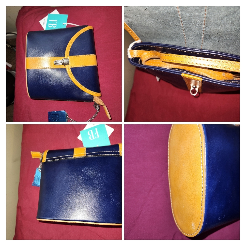Navy Blue Vera Leather Purse New